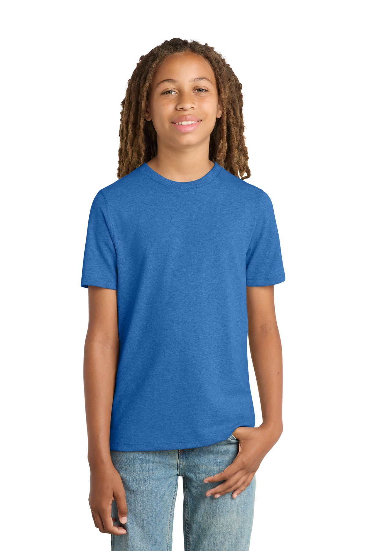 SanMar DT8000Y_blueheather_model_front.jpg