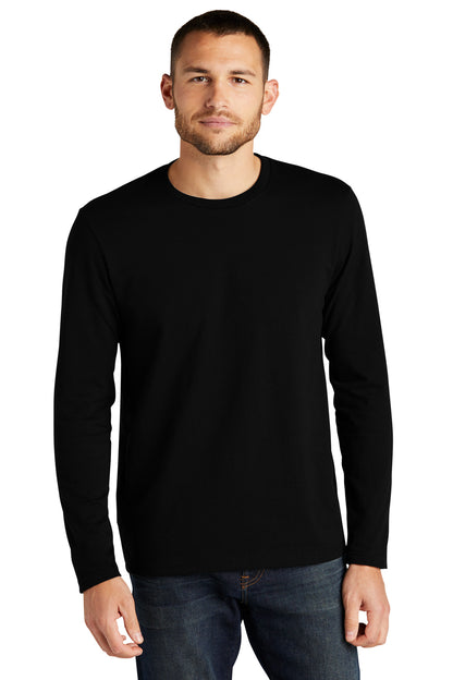 Front View of Black District Re-Tee Long Sleeve DT8003  - XS
