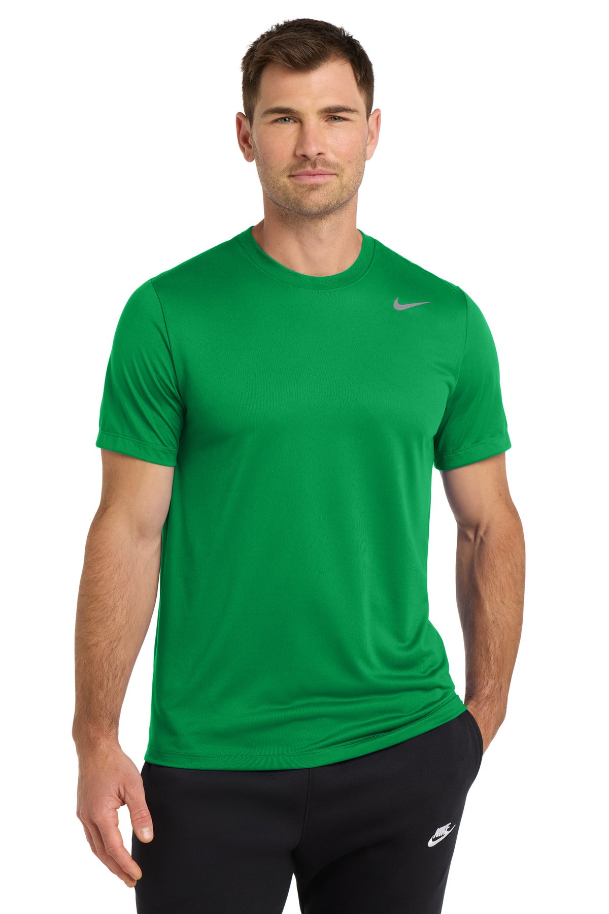 Front View of AppleGreen Nike Team rLegend Tee DV7299  - S