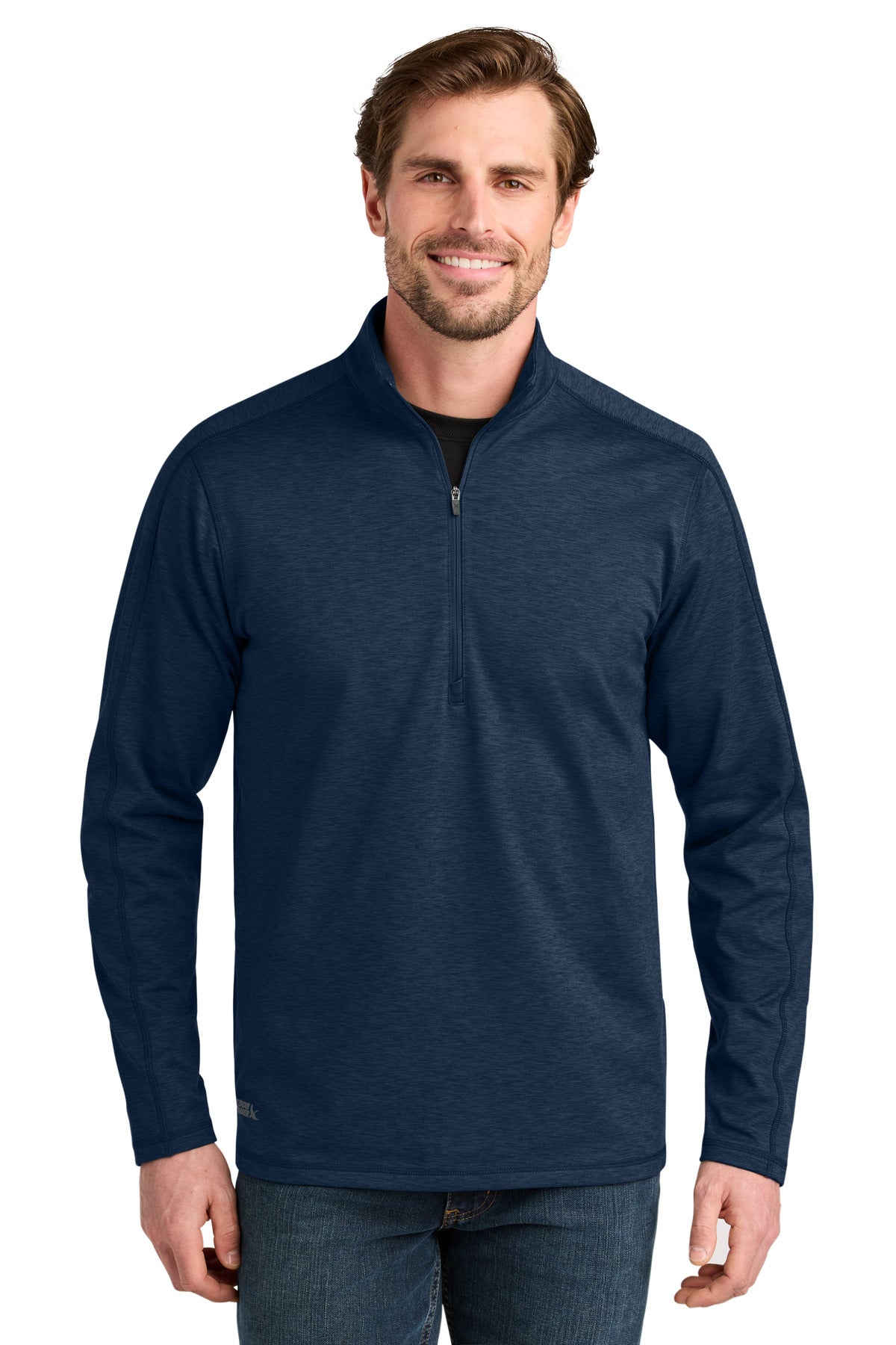 SanMar EB120_riverbluenavyheather_model_front.jpg