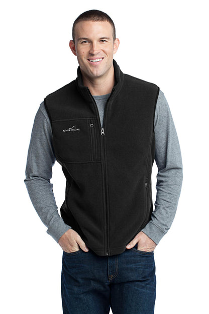Front View of Black Eddie Bauer - Fleece Vest. EB204  - XS