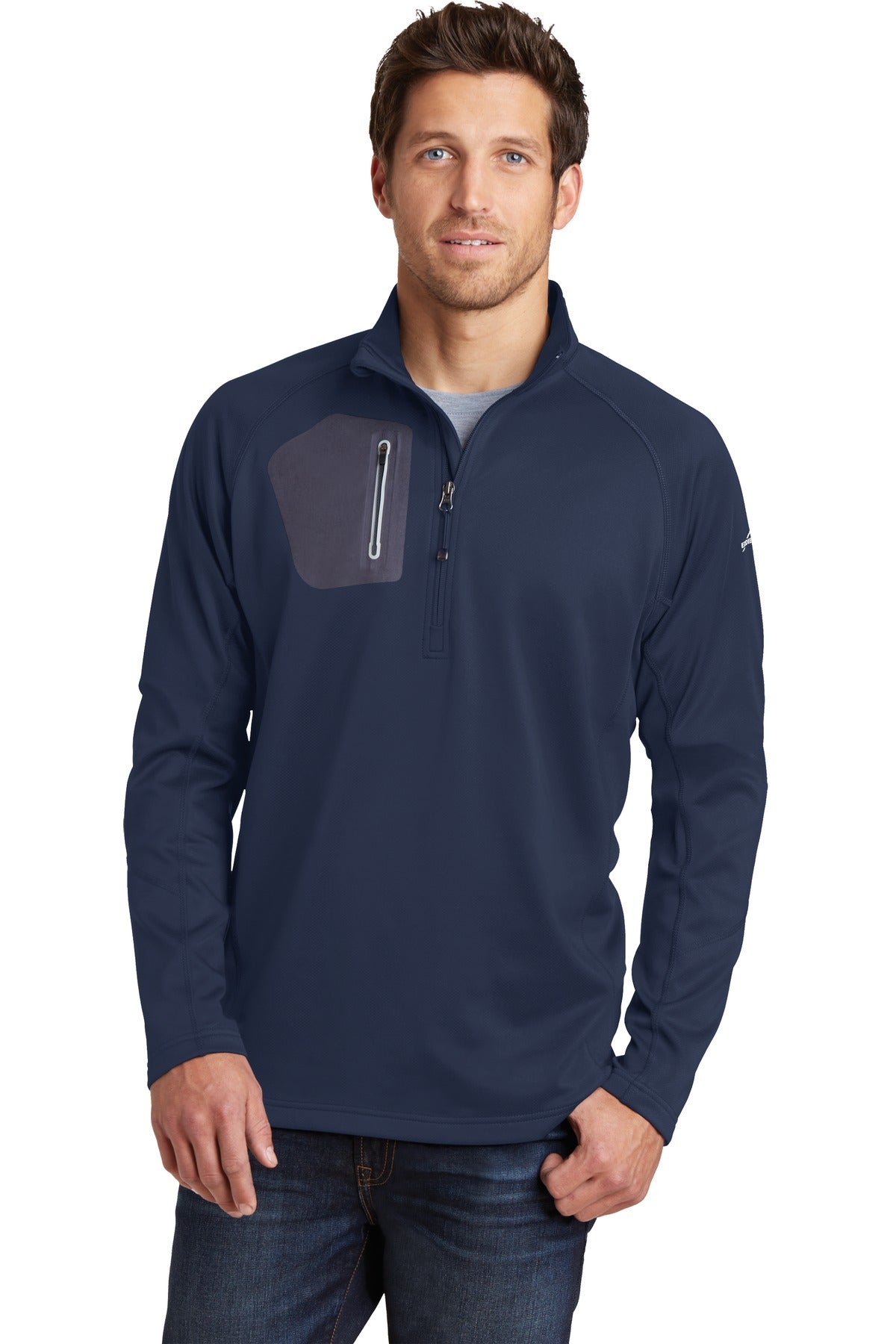 SanMar EB234_riverbluegreyprint_model_front_042015.jpg