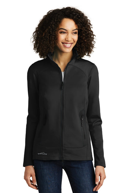 Front View of Black Eddie Bauer Women's Highpoint Fleece Jacket. EB241  - XS