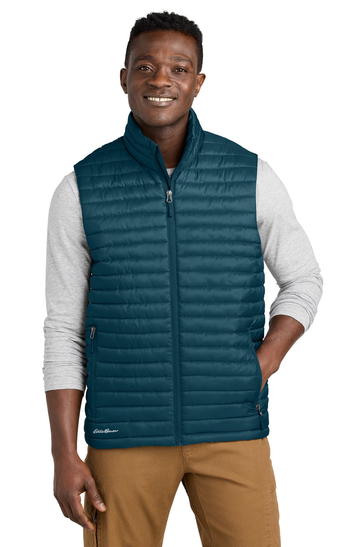 Front View of AdrBlue Eddie Bauer Packable Quilted Vest EB516  - XS
