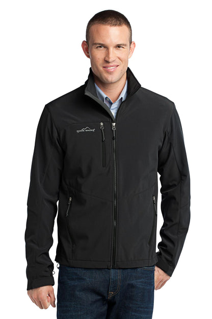 Front View of Black Eddie Bauer - Soft Shell Jacket. EB530  - XS