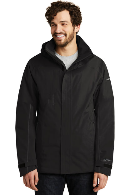 Front View of Black Eddie Bauer WeatherEdge Plus Insulated Jacket. EB554  - XS