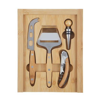 Laurelwood 4pc Cheese & Wine Tool Set