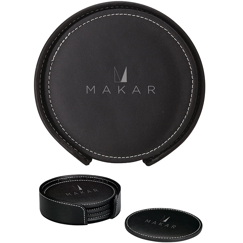 N/A Domanda Leather 4 Coaster Set