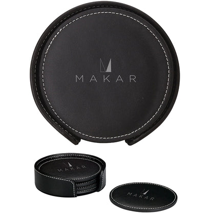 N/A Domanda Leather 4 Coaster Set