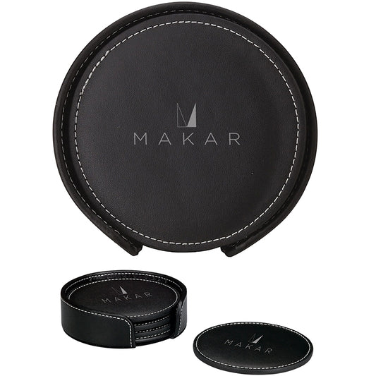 N/A Domanda Leather 4 Coaster Set