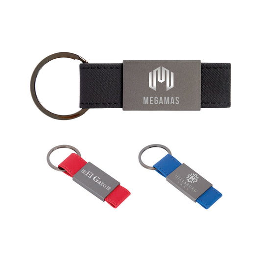 Boyd Aluminum & Leatherette Keyring