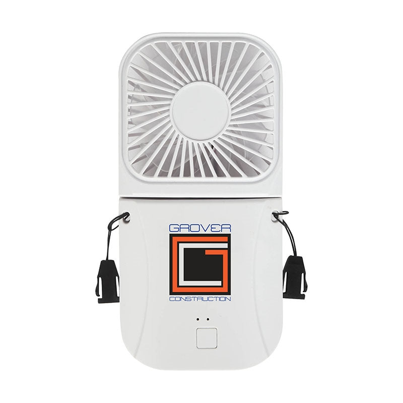 White Breezy Rechargeable Multi-Use Hand Fan