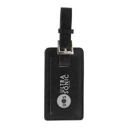 Black Fragolino Leather Luggage Spotter Tag