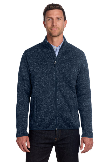SanMar F232_riverbluenavyheather_model_front.jpg