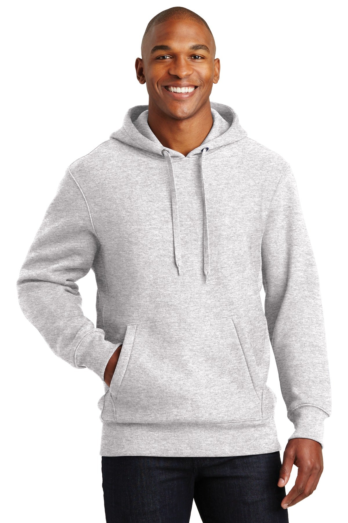 Front View of Ath Heather Sport-Tek Super Heavyweight Pullover Hooded Sweatshirt. F281  - XS