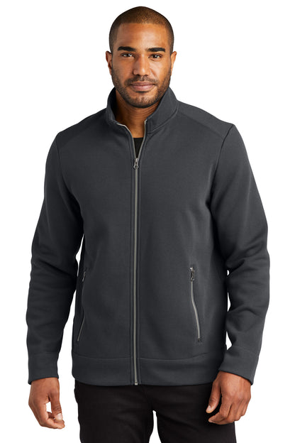 Front View of Charcoal Port Authority Network Fleece Jacket F422  - XS