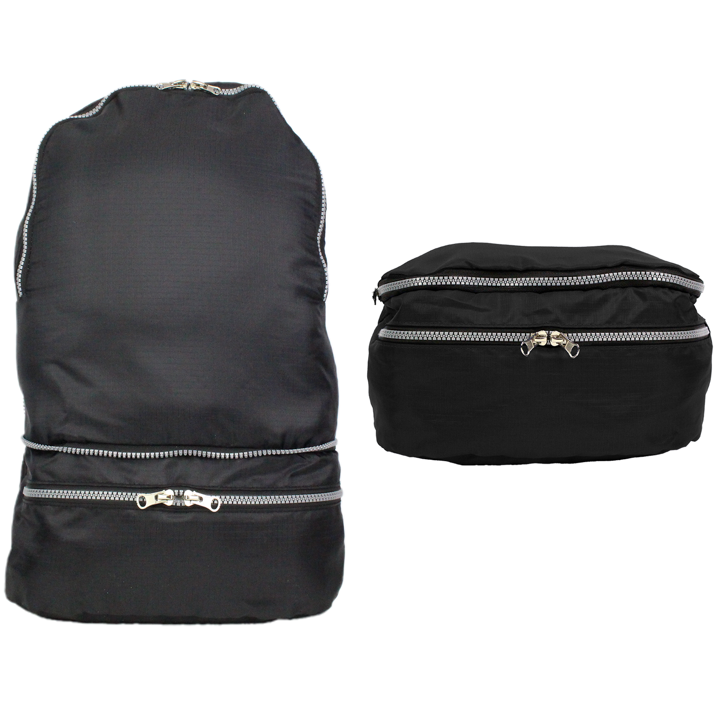 Black Recycled 2-in-1 Backpack & Waist Pack
