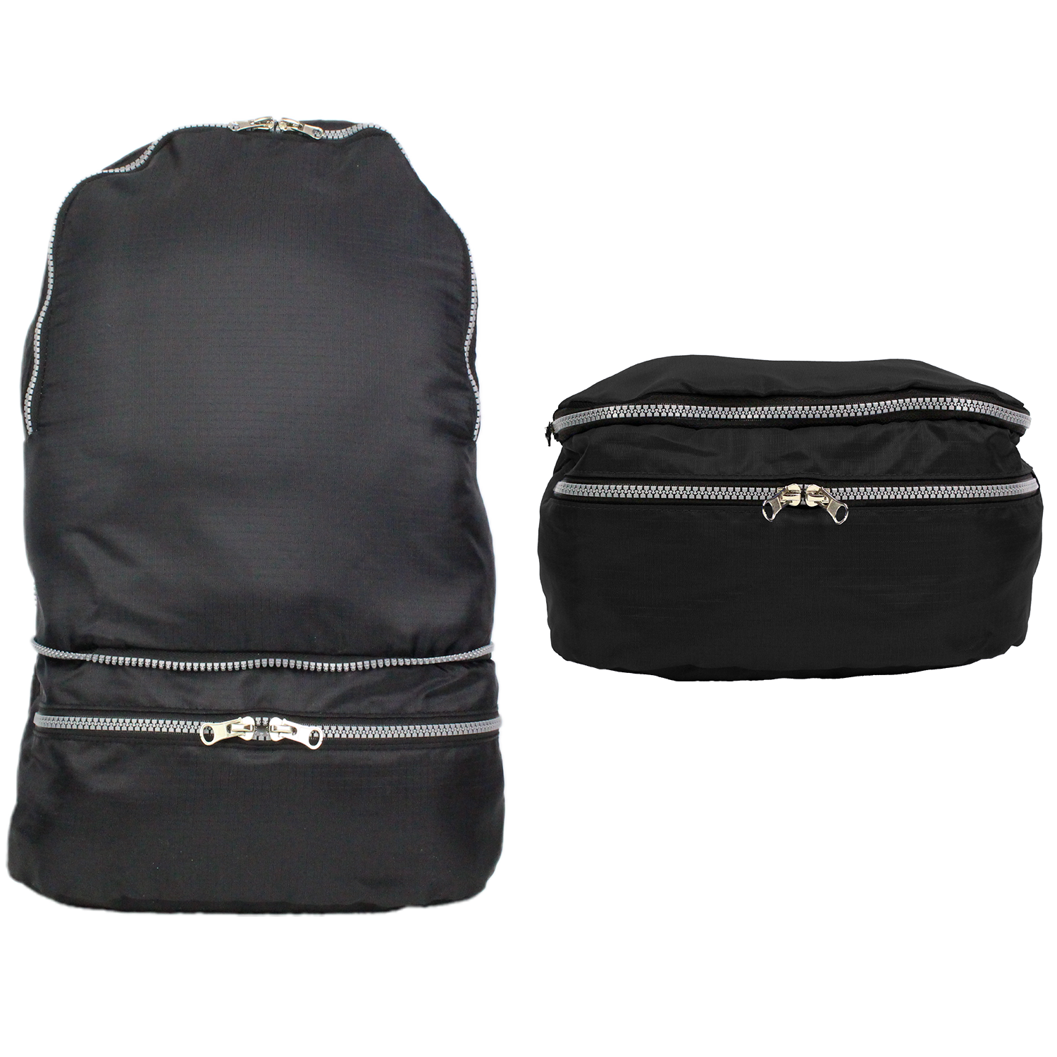 Black Recycled 2-in-1 Backpack & Waist Pack