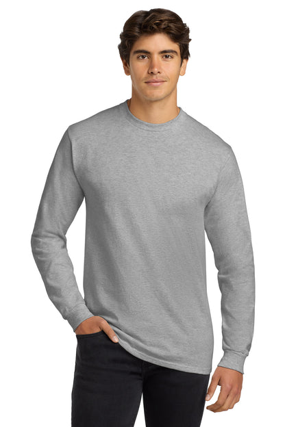 Front View of Ash Gildan - Ultra Cotton 100% US Cotton Long Sleeve T-Shirt. G2400  - S