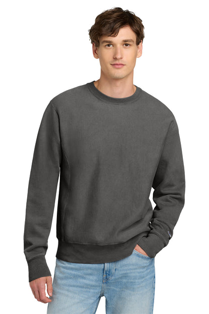 Champion Reverse Weave Garment-Dyed Crewneck Sweatshirt. GDS149