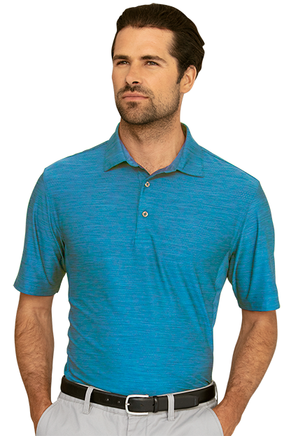Atlantic Blue Heather Greg Norman Play Dry® Heather Solid Polo  - S