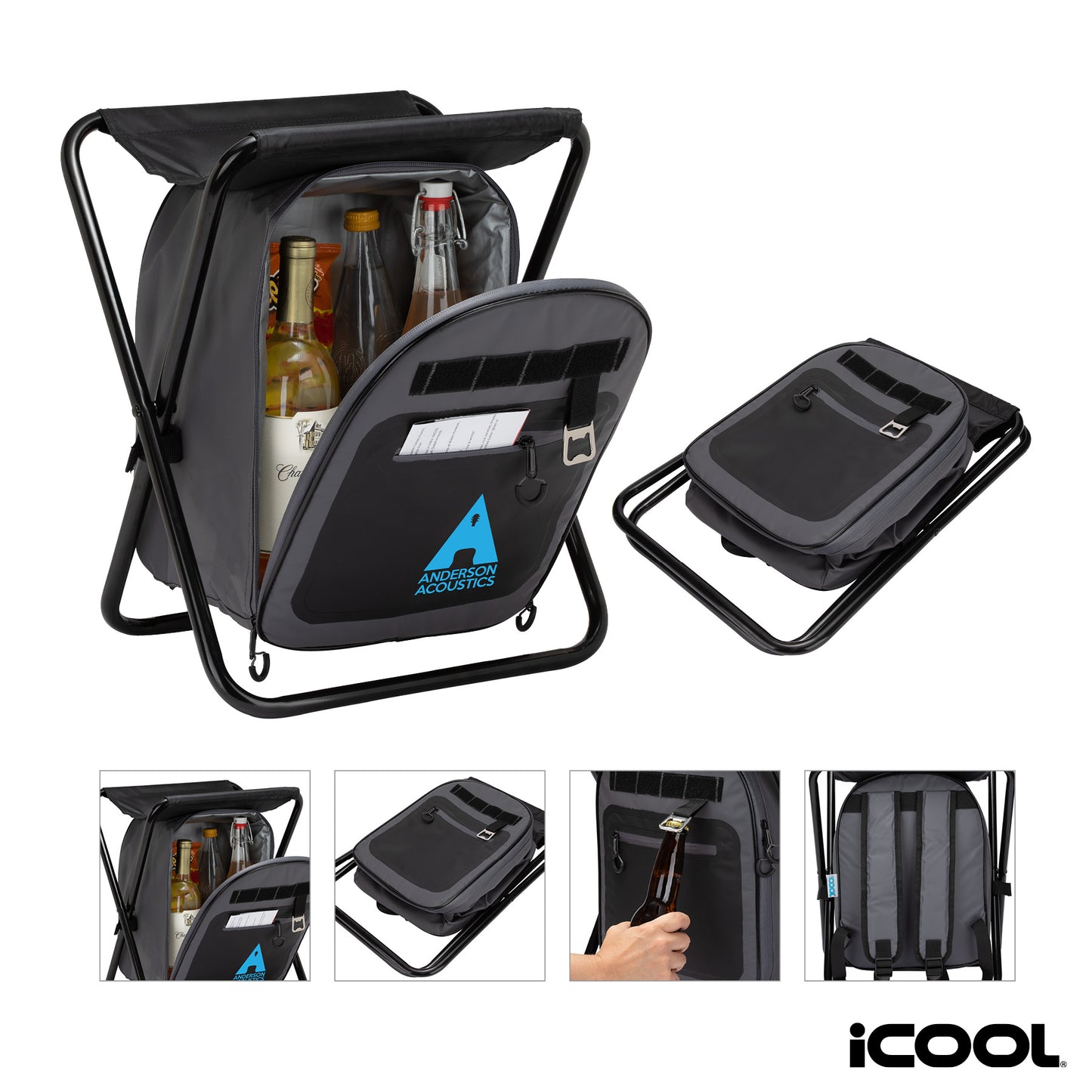 iCOOL® Cape Town 20-Can Capacity Backpack Cooler Chair