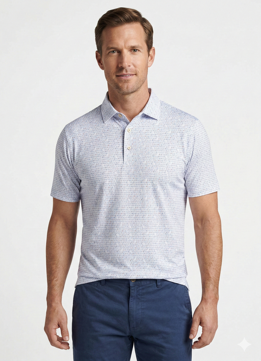 Peter Millar Men's Featherweight Cornhole Performance Polo