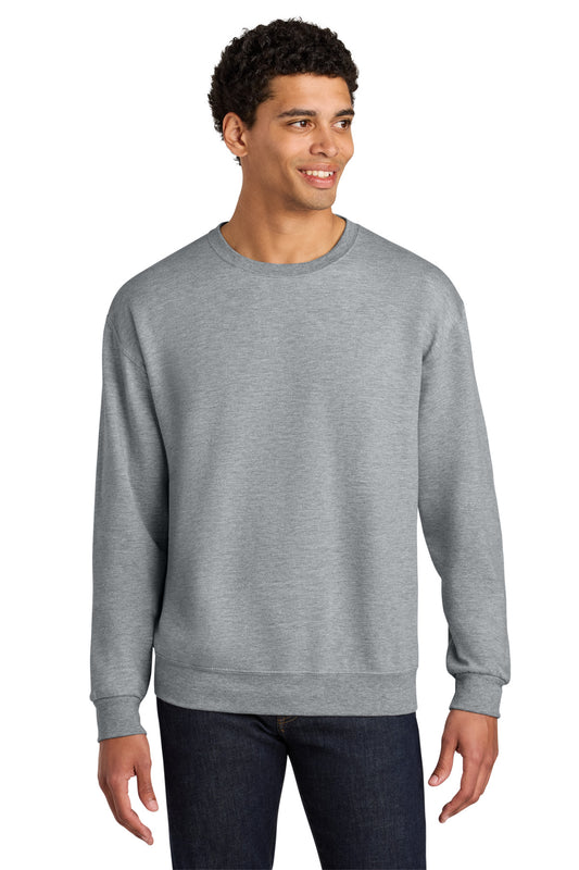 Front View of AthlHthr Jerzees Ultimate Unisex CVC Ring Spun Crewneck Sweatshirt IC48M  - S