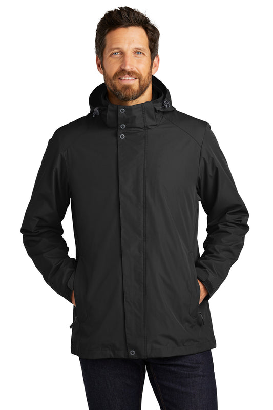 Front View of Black Port Authority All-Weather 3-in-1 Jacket J123  - XS