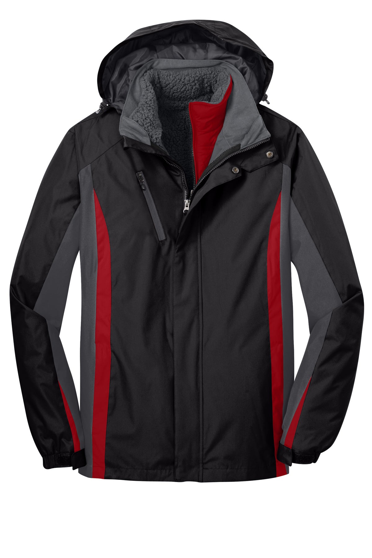 SanMar J321_blackmagnetsignalred_flat_front.jpg?v=1762269787