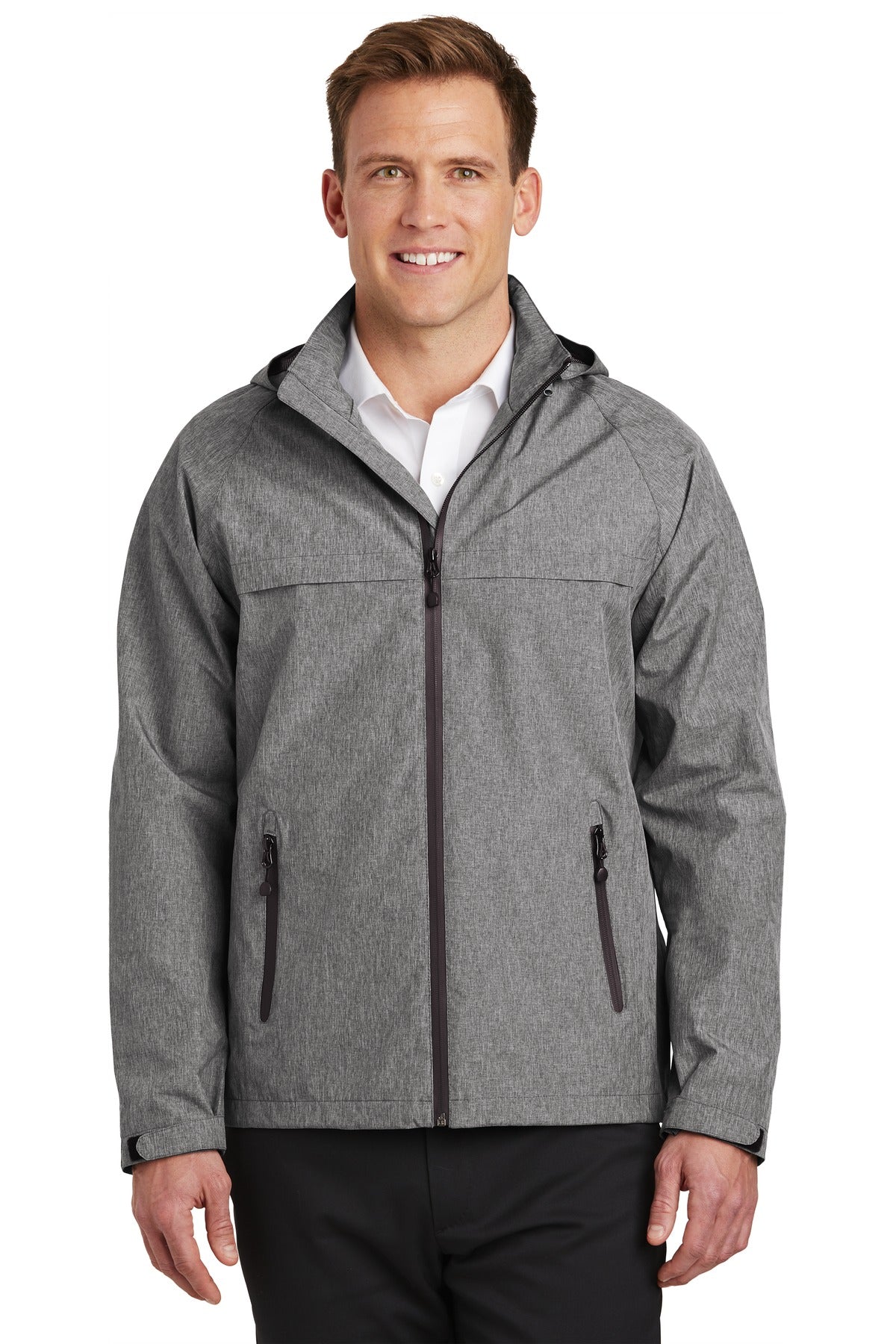 SanMar J333_darkgreyheather_model_front_062018.jpg