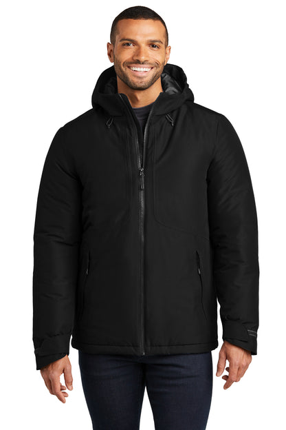 Front View of DeepBlack Port Authority Venture Waterproof Insulated Jacket J362  - XS