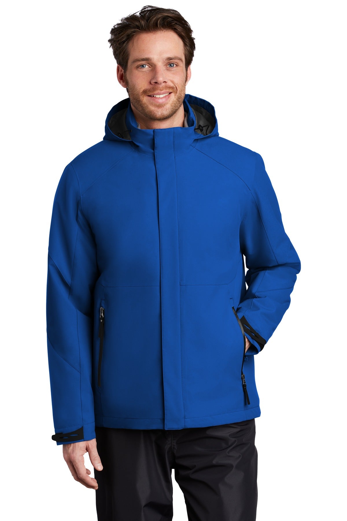 Front View of Cobalt Blue Port Authority Insulated Waterproof Tech Jacket J405  - XS