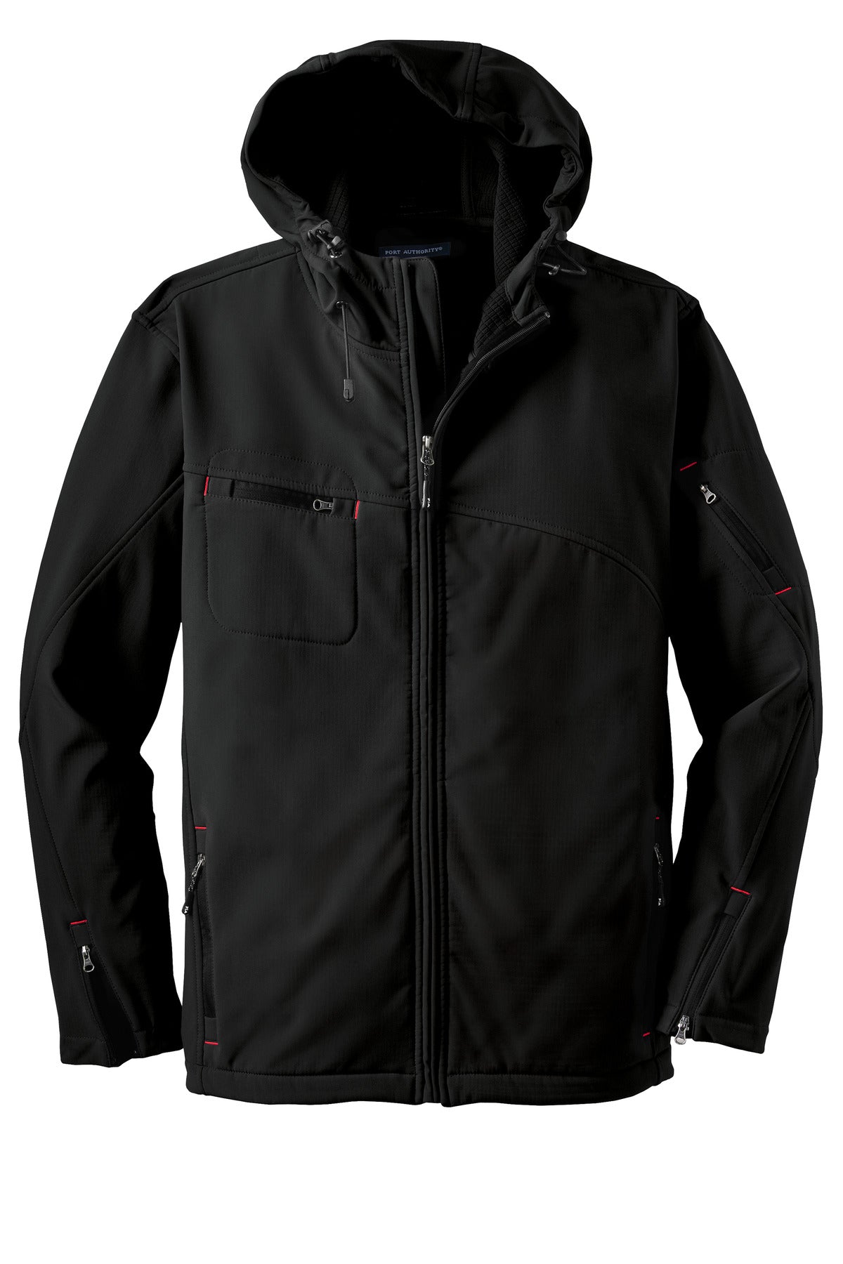 Port Authority Textured Hooded Soft Shell Jacket. J706