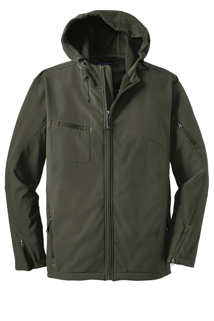 Port Authority Textured Hooded Soft Shell Jacket. J706