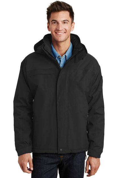 Front View of Black/Black Port Authority Nootka Jacket. J792  - XS