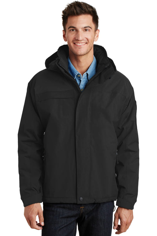 Front View of Black/Black Port Authority Nootka Jacket. J792  - XS