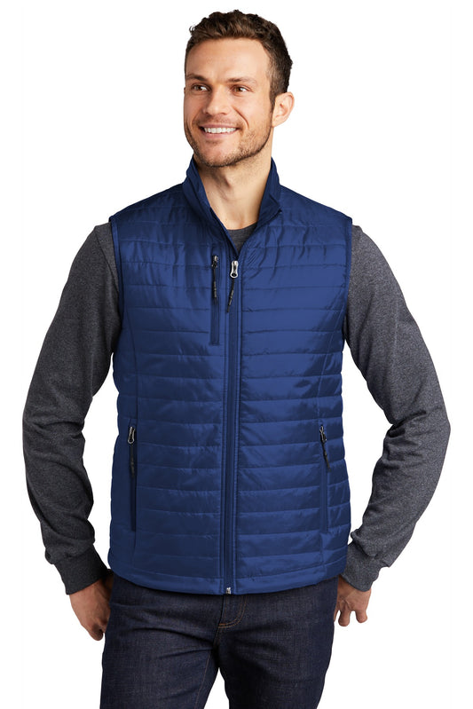 Front View of Cobalt Blue Port Authority Packable Puffy Vest J851  - XS