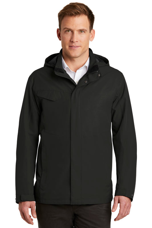 Front View of Deep Black Port Authority Collective Outer Shell Jacket. J900  - XS