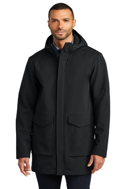 Front View of DeepBlack Port Authority Collective Outer Soft Shell Parka J919  - XS