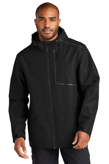 Front View of DeepBlack Port Authority Collective Tech Outer Shell Jacket J920  - XS