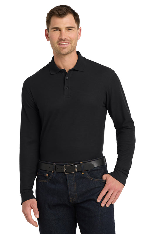SanMar K100LS_deepblack_model_front.jpg