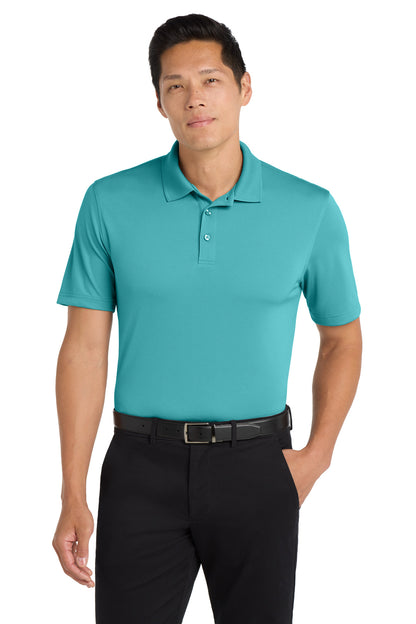 Front View of Aquamarine Port Authority Dry Zone UV Micro-Mesh Polo. K110  - XS