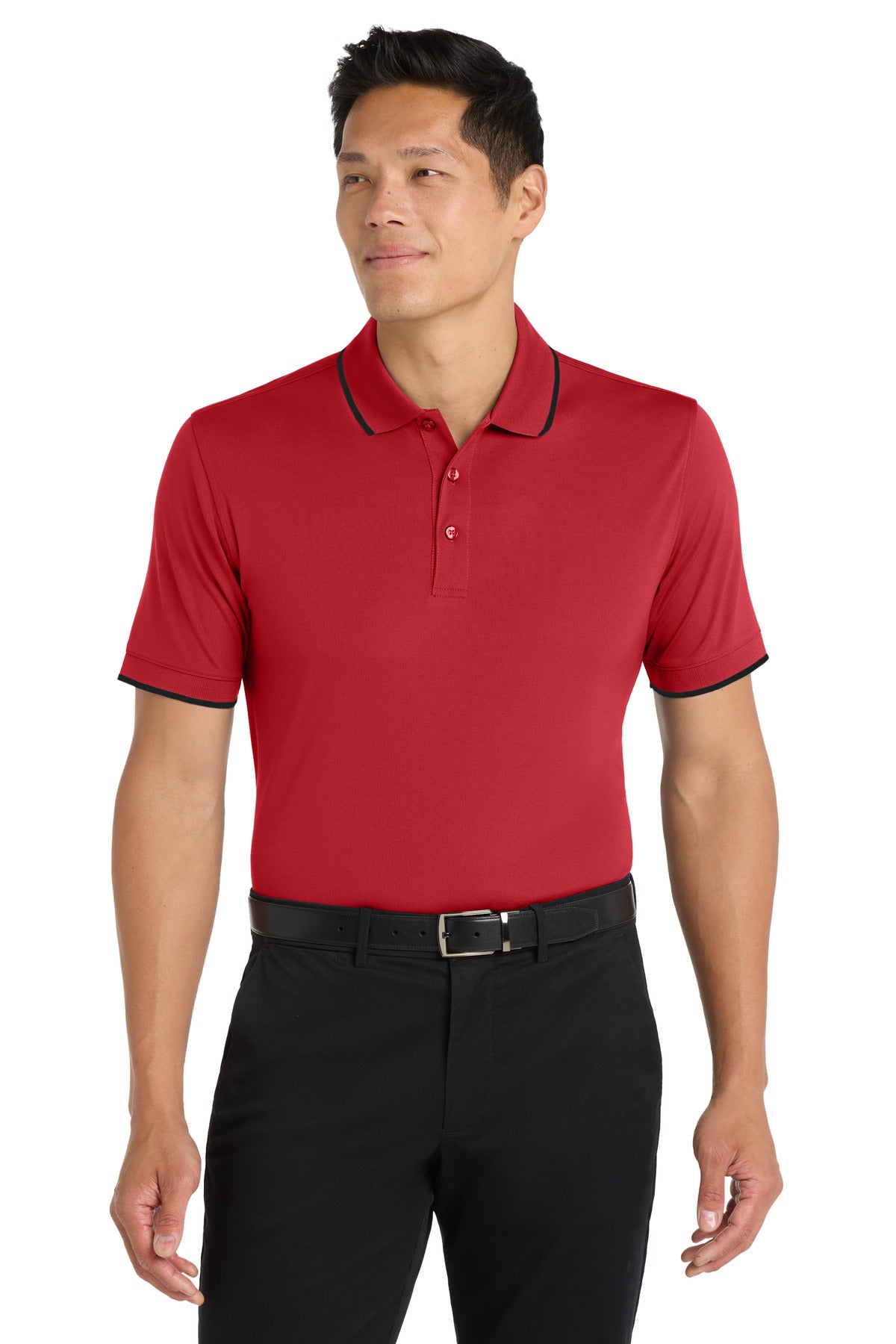 SanMar K111_richreddeepblack_model_front.jpg