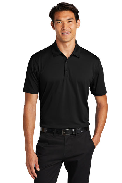 Front View of Black Port Authority Performance Staff Polo K398  - XS