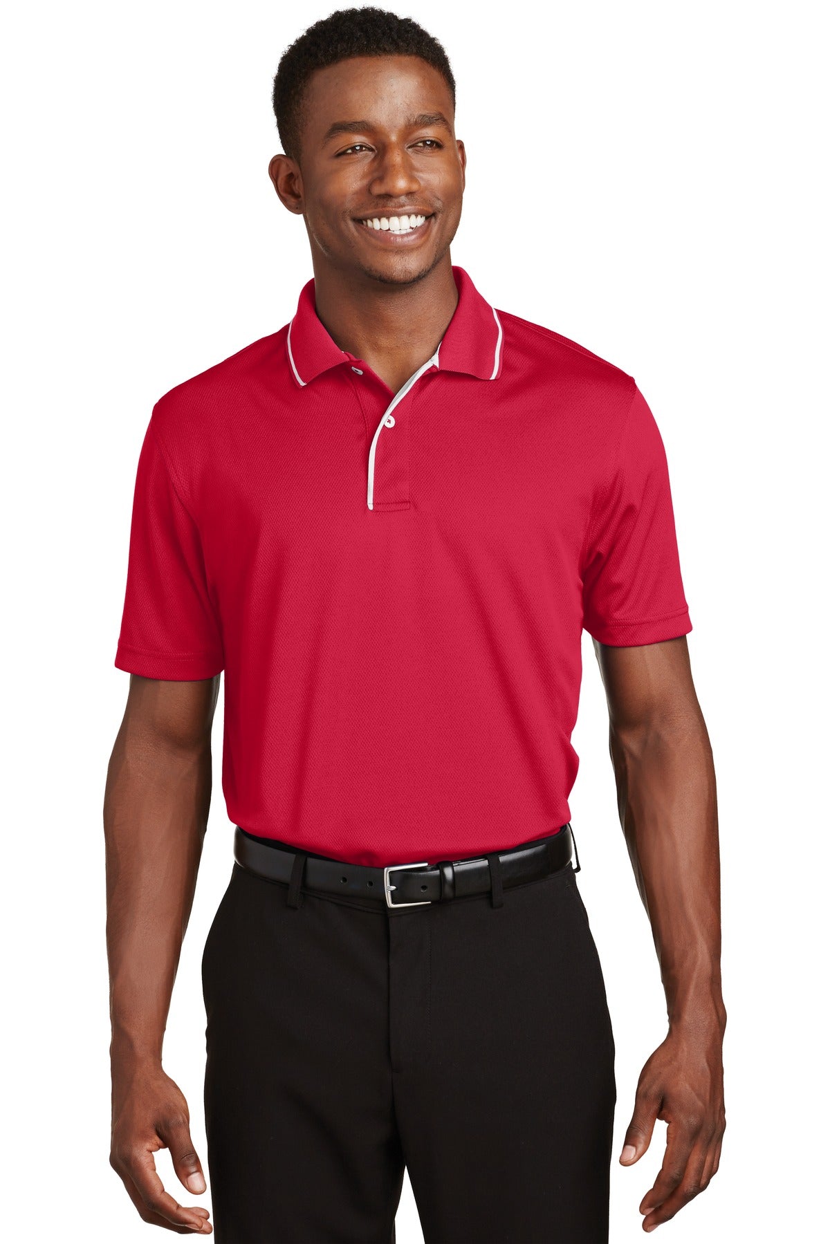 Sport-Tek Dri-Mesh Polo with Tipped Collar and Piping. K467