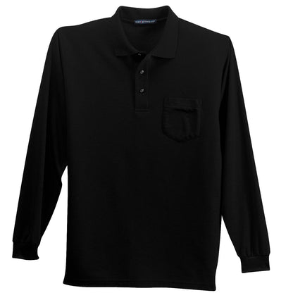 Port Authority Long Sleeve Silk Touch Polo with Pocket. K500LSP