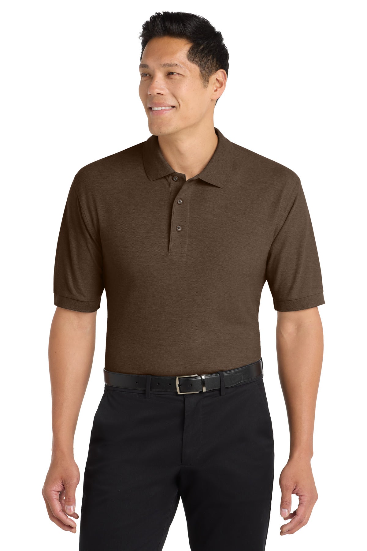 SanMar K500_coffeebean_model_front.jpg