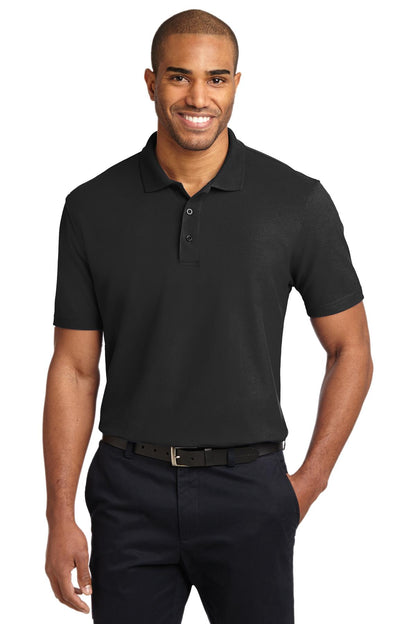 Front View of Black Port Authority Stain-Release Polo. K510  - XS