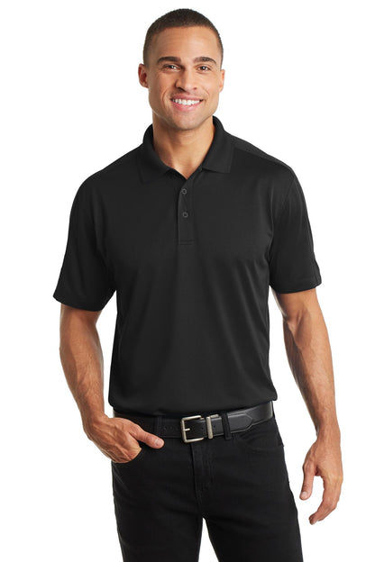Front View of Black Port Authority Diamond Jacquard Polo. K569  - XS